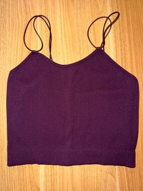 Zenana Outfitters Plum Purple Cropped Cami Tank Top